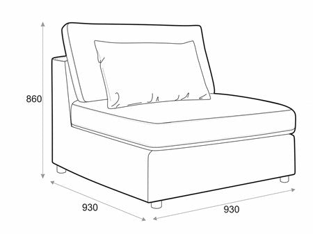 Mood sofamodul midtdel liten, en del av kategorien Modulsofa - At Home Interiør